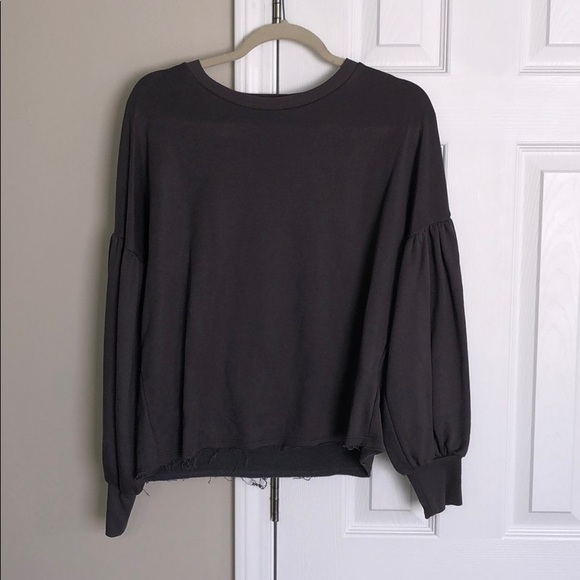 Harlowe & Graham Sweaters - Dark Grey Distressed Sweater